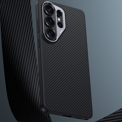 Galaxy S26 Ultra Kılıf Karbon Fiber M-safe Şarj Özellikli Benks Hybrid ArmorPro 600D Kevlar Kapak