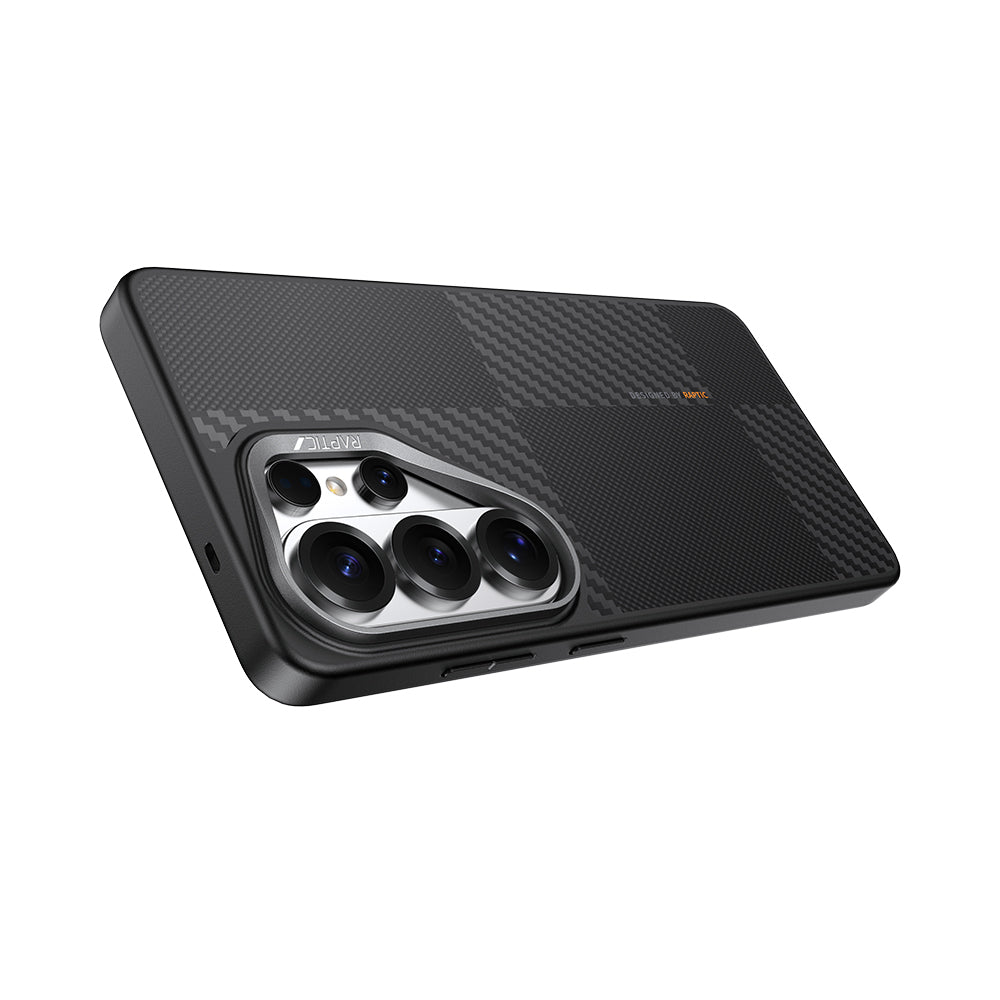 Galaxy S26 Ultra Kılıf M-safe Şarj Özellikli 600D Metal Kamera Çerçeveli Raptic Aramid Dual Serisi Kapak