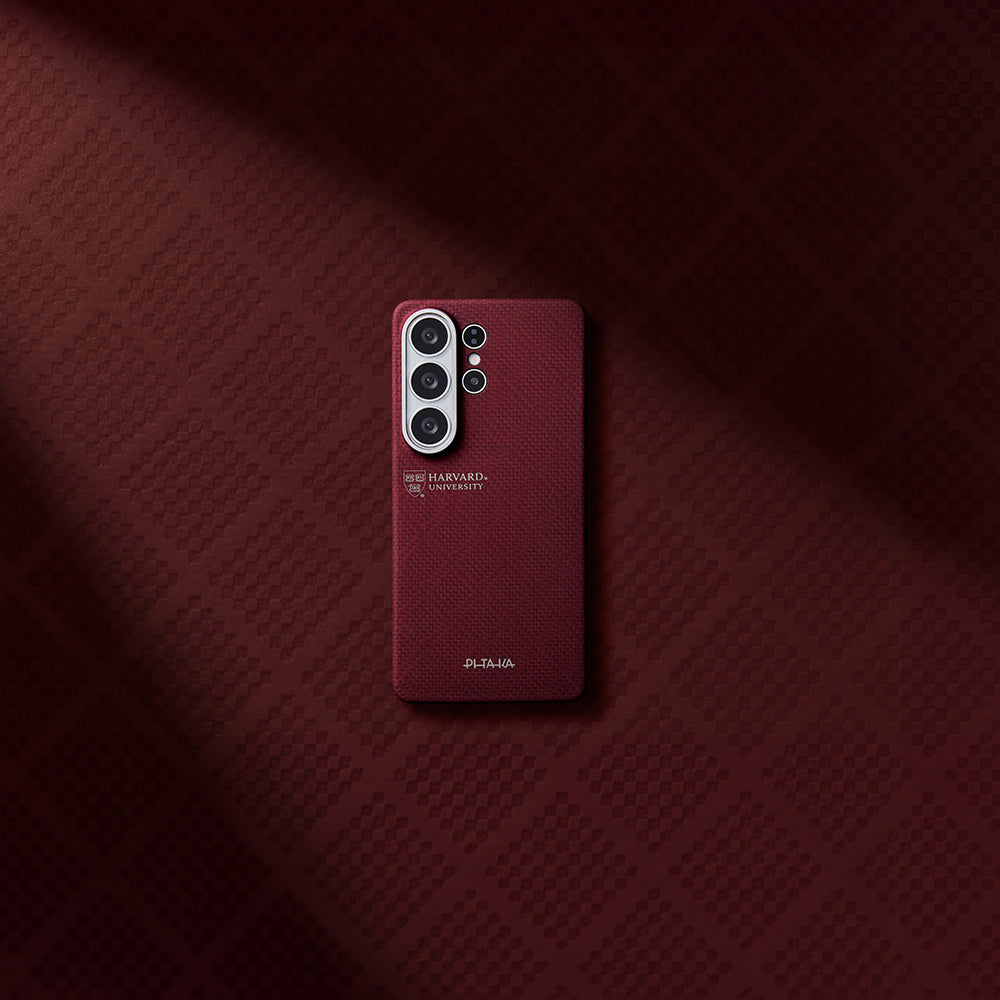Galaxy S26 Ultra Kılıf M-safe Şarj Özellikli Aramid Fiber Pitaka Harvard University Serisi Kapak