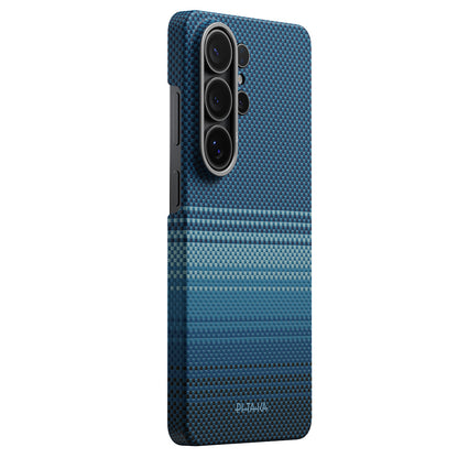 Galaxy S26 Ultra Kılıf M-safe Şarj Özellikli Aramid Fiber Pitaka Tactile Woven Sunset-Moonrise Serisi Kapak
