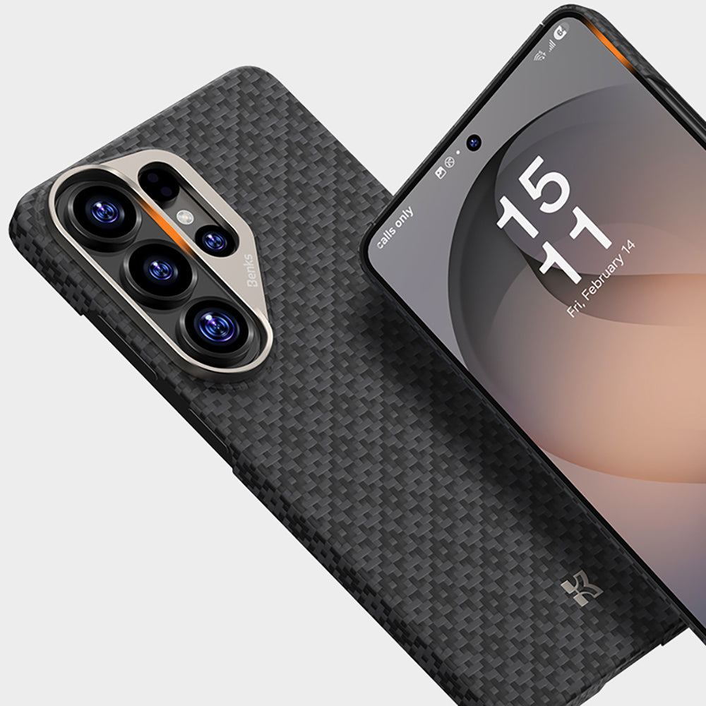 Galaxy S26 Ultra Kılıf M-Safe Şarj Özellikli Benks ArmorAir ArmorGrid Serisi Kevlar Kapak