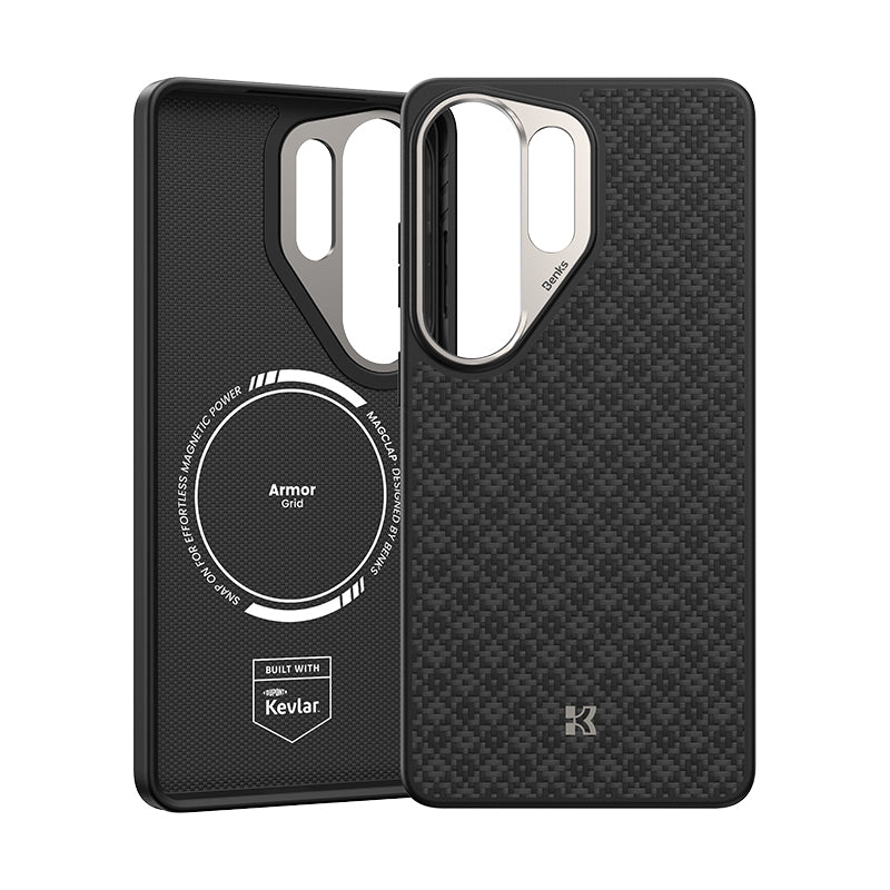 Galaxy S26 Ultra Kılıf M-Safe Şarj Özellikli Benks ArmorPro ArmorGrid Serisi Kevlar Kapak