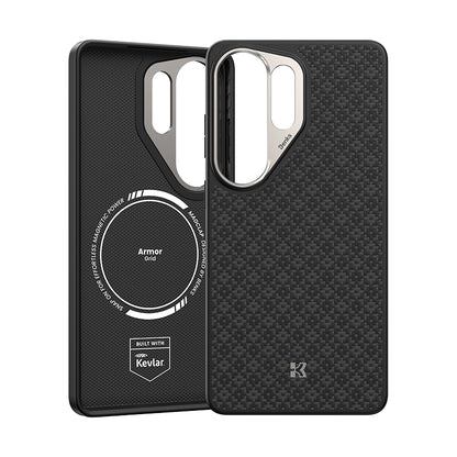 Galaxy S26 Ultra Kılıf M-Safe Şarj Özellikli Benks ArmorPro ArmorGrid Serisi Kevlar Kapak