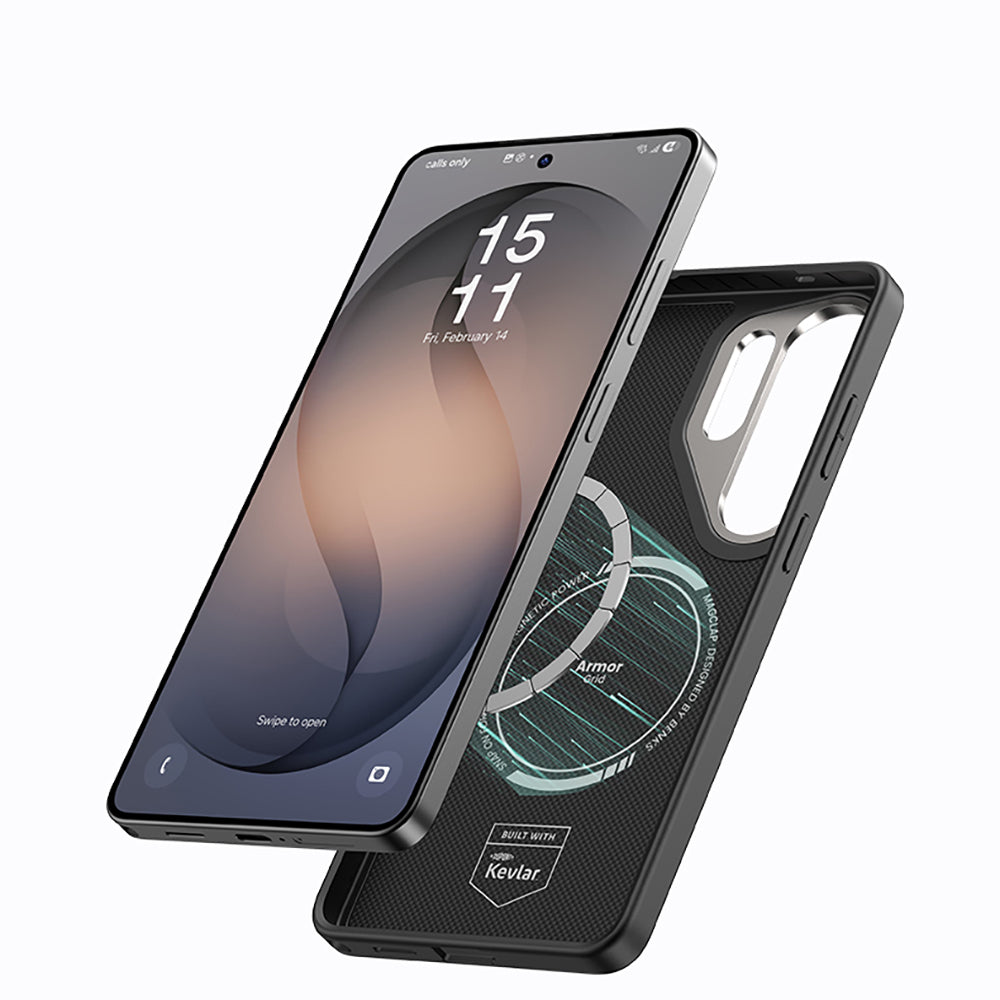 Galaxy S26 Ultra Kılıf M-Safe Şarj Özellikli Benks ArmorPro ArmorGrid Serisi Kevlar Kapak