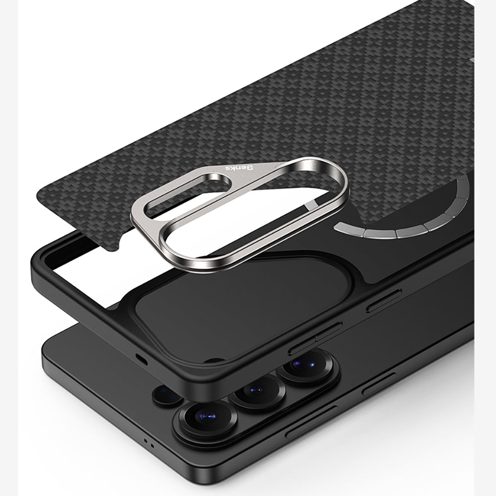 Galaxy S26 Ultra Kılıf M-Safe Şarj Özellikli Benks ArmorPro ArmorGrid Serisi Kevlar Kapak