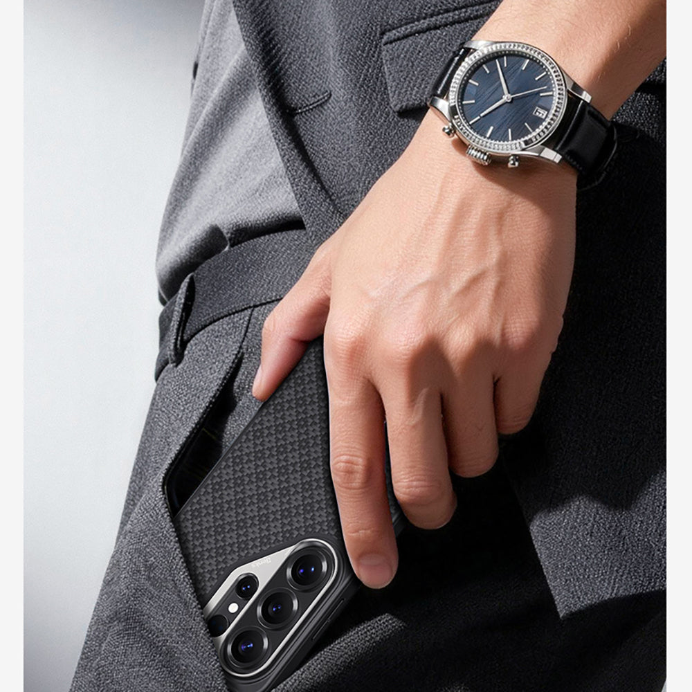 Galaxy S26 Ultra Kılıf M-Safe Şarj Özellikli Benks ArmorPro ArmorGrid Serisi Kevlar Kapak