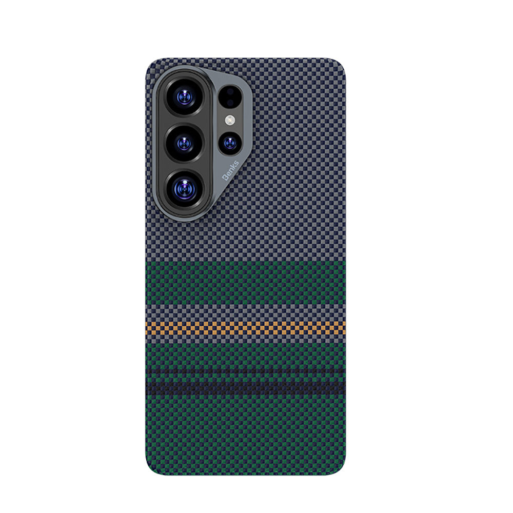 Galaxy S26 Ultra Kılıf M-safe Şarj Özellikli Karbon Fiber Tasarımlı Benks Aurora ArmorAir Kevlar Kapak