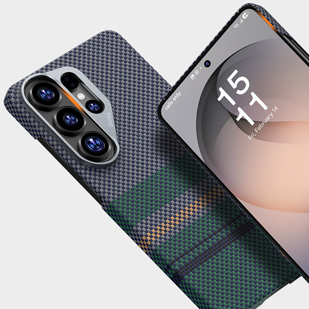 Galaxy S26 Ultra Kılıf M-safe Şarj Özellikli Karbon Fiber Tasarımlı Benks Aurora ArmorAir Kevlar Kapak