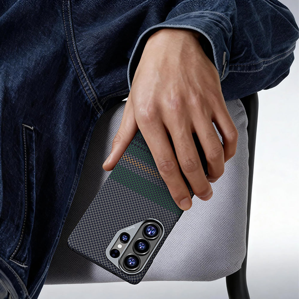 Galaxy S26 Ultra Kılıf M-safe Şarj Özellikli Karbon Fiber Tasarımlı Benks Aurora ArmorAir Kevlar Kapak