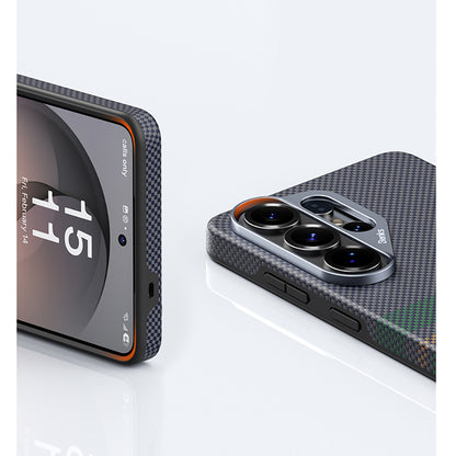 Galaxy S26 Ultra Kılıf M-safe Şarj Özellikli Karbon Fiber Tasarımlı Benks Aurora ArmorPro Kevlar Kapak