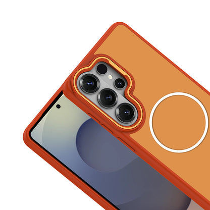 Galaxy S26 Ultra Kılıf M-Safe Şarj Özellikli Metal Kamera Çerçeveli Zore Sanremo Silikon Kapak