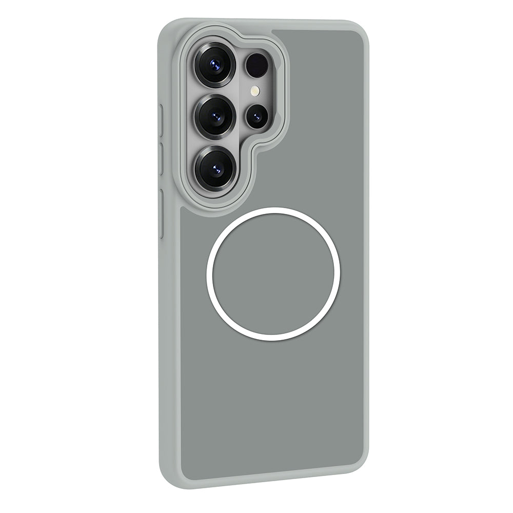 Galaxy S26 Ultra Kılıf M-Safe Şarj Özellikli Metal Kamera Çerçeveli Zore Sanremo Silikon Kapak