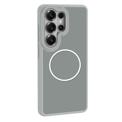 Galaxy S26 Ultra Kılıf M-Safe Şarj Özellikli Metal Kamera Çerçeveli Zore Sanremo Silikon Kapak