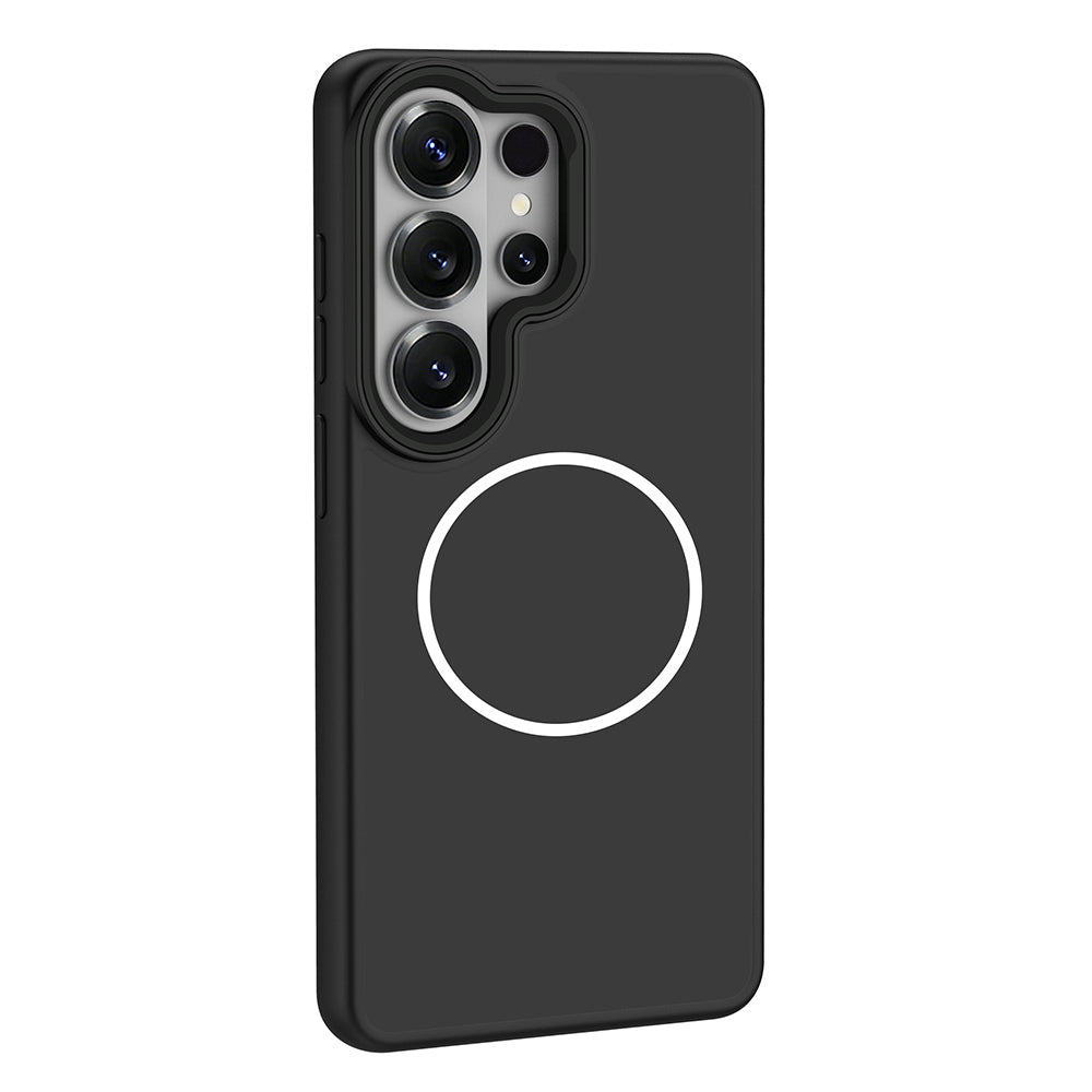 Galaxy S26 Ultra Kılıf M-Safe Şarj Özellikli Metal Kamera Çerçeveli Zore Sanremo Silikon Kapak