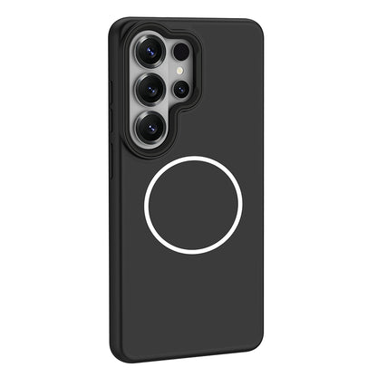 Galaxy S26 Ultra Kılıf M-Safe Şarj Özellikli Metal Kamera Çerçeveli Zore Sanremo Silikon Kapak