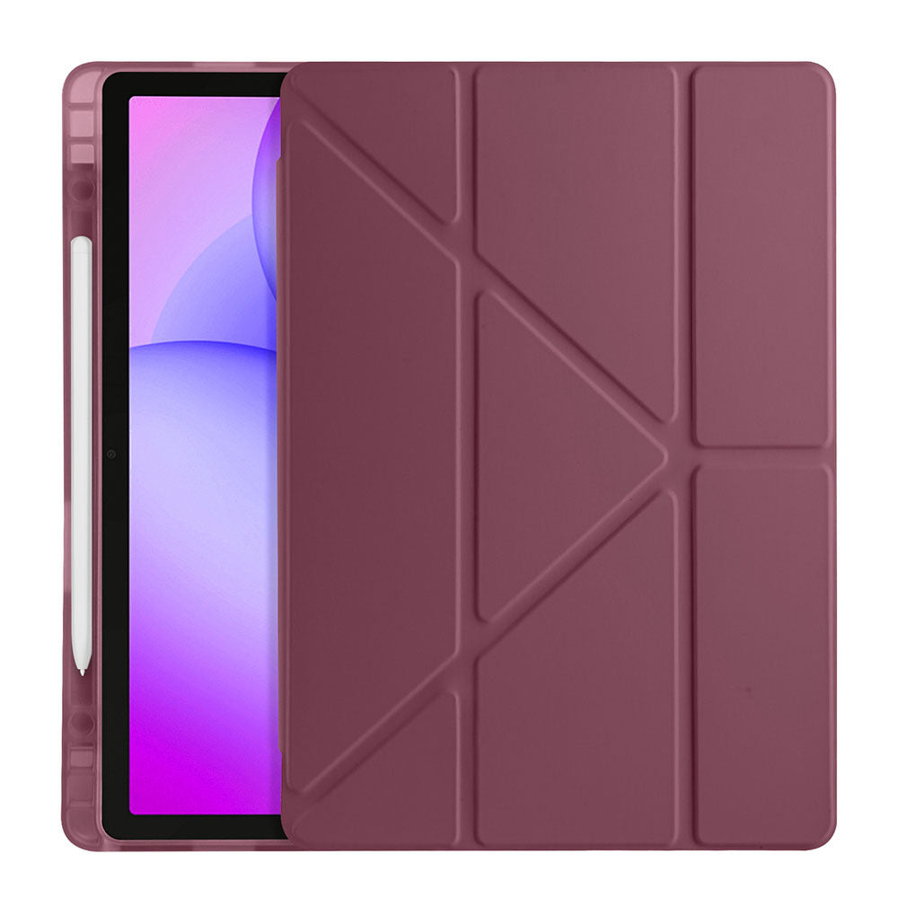 Galaxy Tab A11 Plus Kılıf Zore Tri Folding Kalem Bölmeli Standlı Kılıf