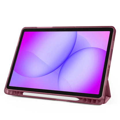 Galaxy Tab A11 Plus Kılıf Zore Tri Folding Kalem Bölmeli Standlı Kılıf