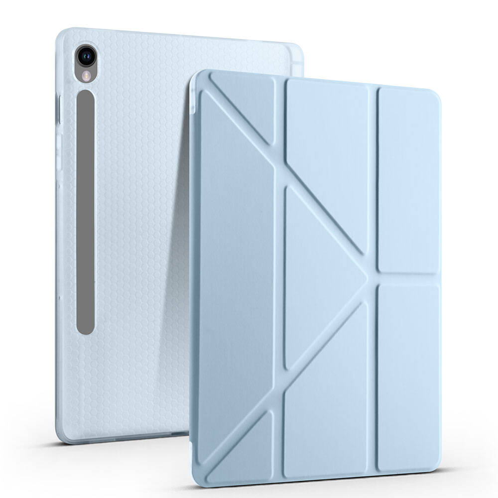 Galaxy Tab S10 FE Kılıf Zore Tri Folding Kalem Bölmeli Standlı Kılıf