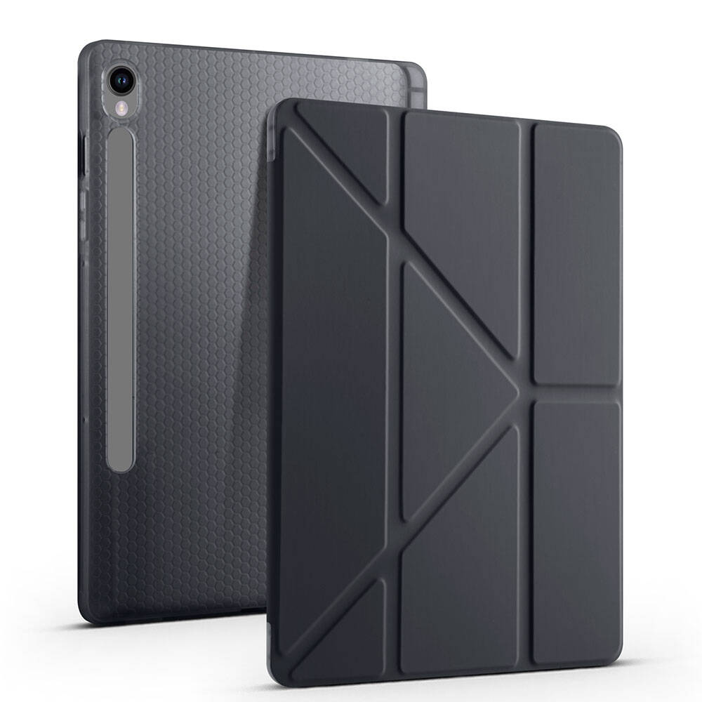 Galaxy Tab S10 FE Kılıf Zore Tri Folding Kalem Bölmeli Standlı Kılıf