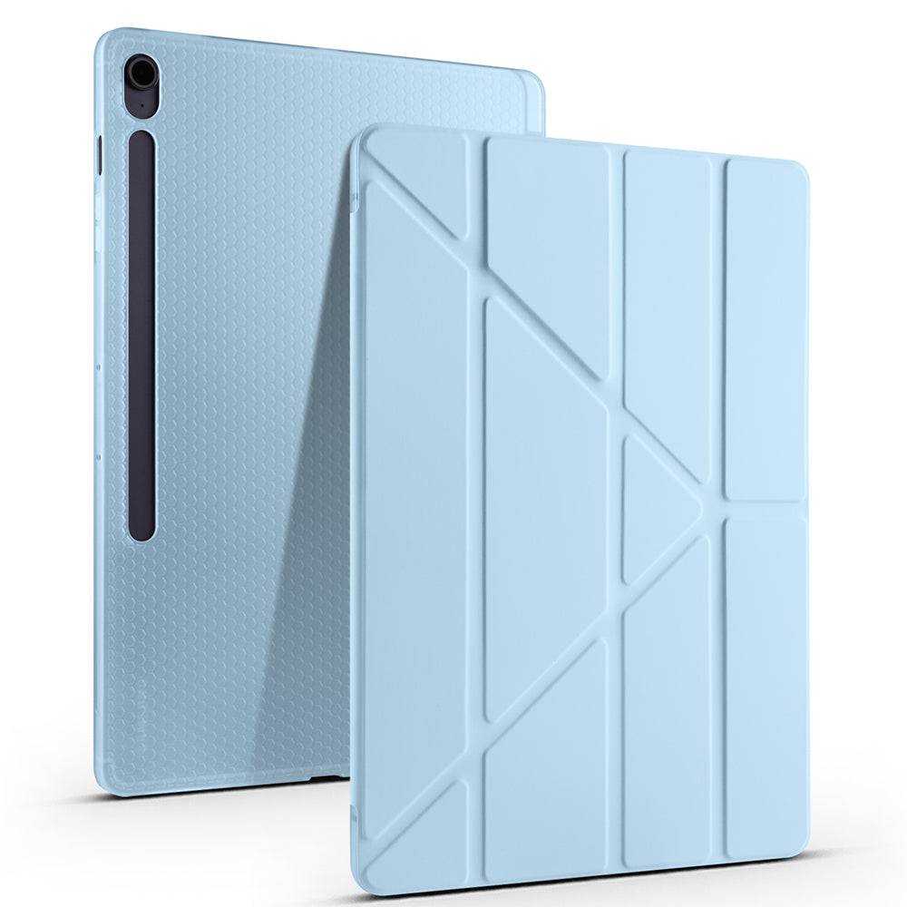 Galaxy Tab S10 FE Plus Kılıf Zore Tri Folding Kalem Bölmeli Standlı Kılıf