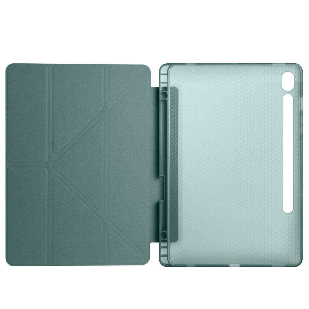 Galaxy Tab S10 Lite Kılıf Zore Tri Folding Kalem Bölmeli Standlı Kılıf