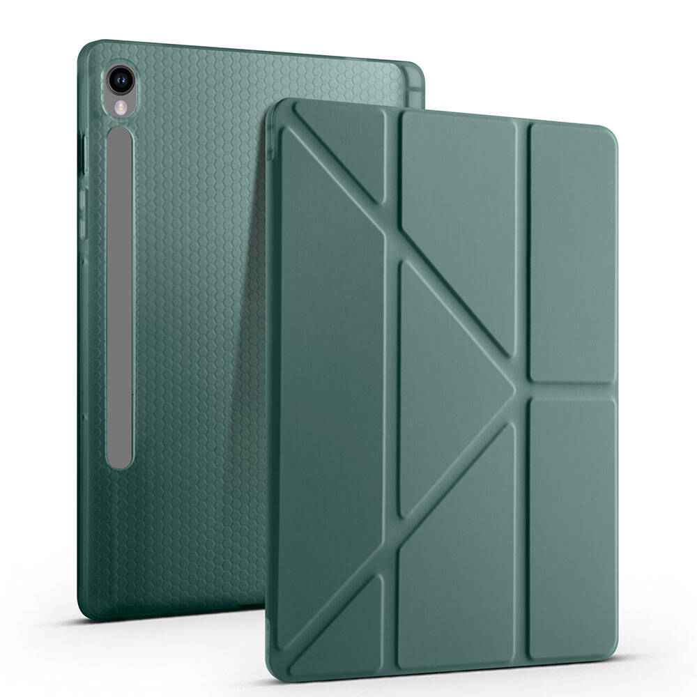 Galaxy Tab S10 Lite Kılıf Zore Tri Folding Kalem Bölmeli Standlı Kılıf