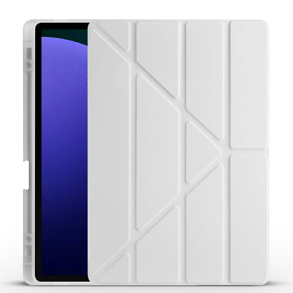 Galaxy Tab S10 Plus Kılıf Zore Tri Folding Kalem Bölmeli Standlı Kılıf