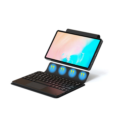 Galaxy Tab S11 Zore Border Keyboard Bluetooh Bağlantılı Standlı Klavyeli Tablet Kılıfı