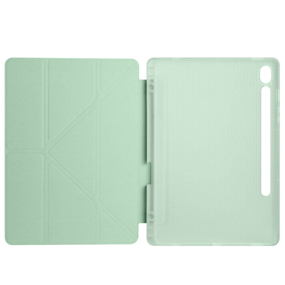 Galaxy Tab S9 FE Kılıf Zore Tri Folding Kalem Bölmeli Standlı Kılıf