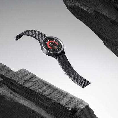 Galaxy Watch 4 44mm Karbon Fiber Pitaka Modern Serisi Black-Grey Twill Kordon