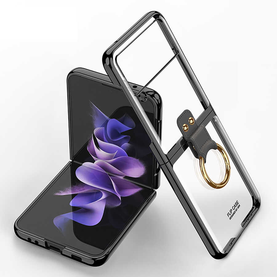 Galaxy Z Flip 3 Kılıf Zore Yüzüklü Kıpta Kapak