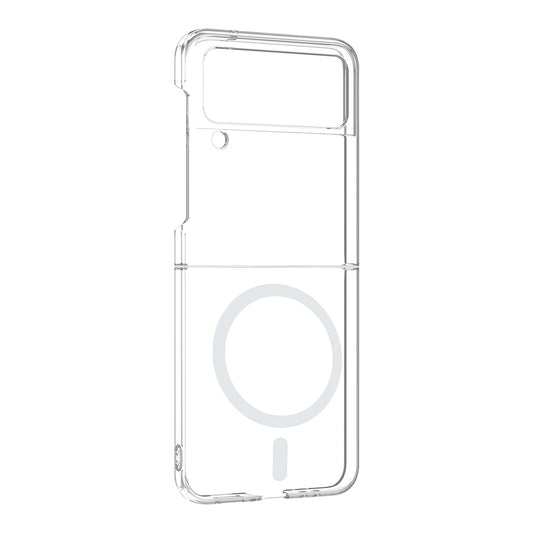 Galaxy Z Flip 4 Kamera Korumalı M-Safe Şarj Özellikli Şeffaf Zore London Sert PC Kapak