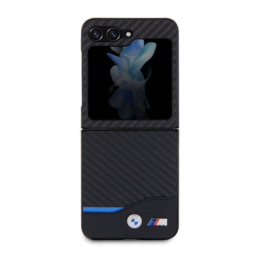 Galaxy Z Flip 5 Kılıf BMW Orjinal Lisanslı M Logolu PU Karbon Kapak