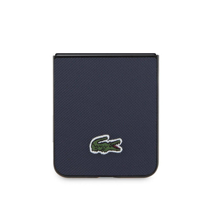 Galaxy Z Flip 5 Kılıf Lacoste Orjinal Lisanslı PU Pike Desenli Arka Yüzey İkonik Timsah Dokuma Logolu Kapak
