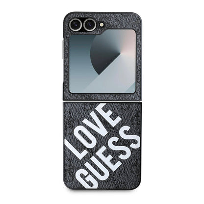 Galaxy Z Flip 6 Kılıf Guess Orjinal Lisanslı M-safe Şarj Özellikli Love Guess Printing Kapak