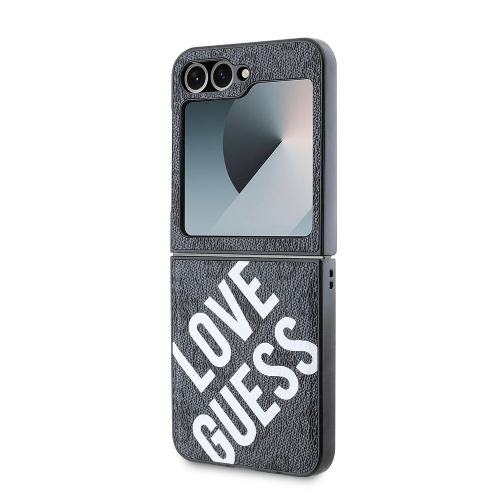 Galaxy Z Flip 6 Kılıf Guess Orjinal Lisanslı M-safe Şarj Özellikli Love Guess Printing Kapak