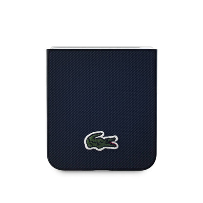 Galaxy Z Flip 6 Kılıf Lacoste Orjinal Lisanslı M-safe Şarj Özellikli Pike Desenli Arka Yüzey İkonik Timsah Dokuma Logolu Kapak