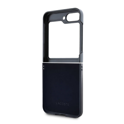 Galaxy Z Flip 6 Kılıf Lacoste Orjinal Lisanslı M-safe Şarj Özellikli Pike Desenli Arka Yüzey İkonik Timsah Dokuma Logolu Kapak