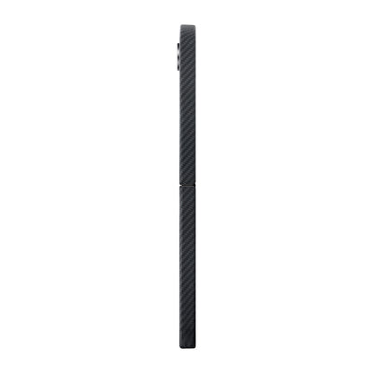 Galaxy Z Flip 6 Kılıf M-safe Şarj Özellikli 600D Aramid Fiber Pitaka Ultra-Slim Classic Serisi Black-Grey Twill Kapak