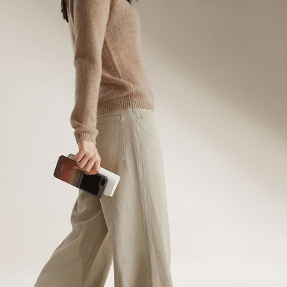 Galaxy Z Flip 6 Kılıf M-safe Şarj Özellikli Aramid Fiber Pitaka Tactile Woven Sunset-Moonrise Serisi Sunset Kapak