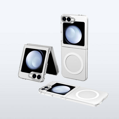 Galaxy Z Flip 6 Kılıf M-safe Şarj Özellikli Şeffaf Youngkit Crystal Shield Serisi Kapak