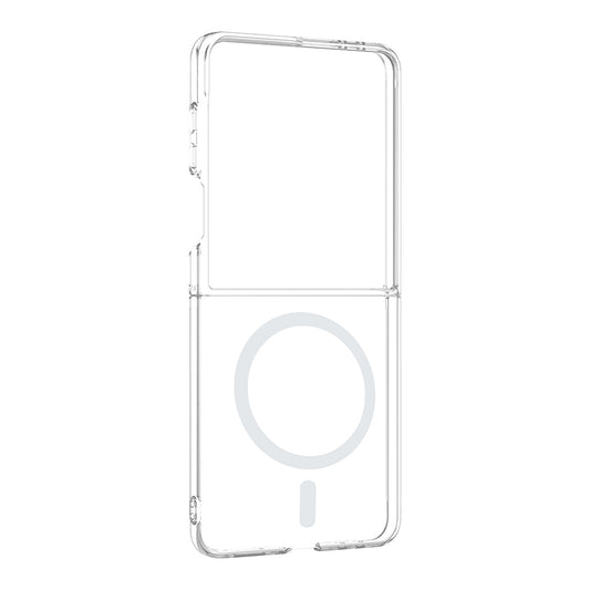 Galaxy Z Flip 7 Kamera Korumalı M-Safe Şarj Özellikli Şeffaf Zore London Sert PC Kapak