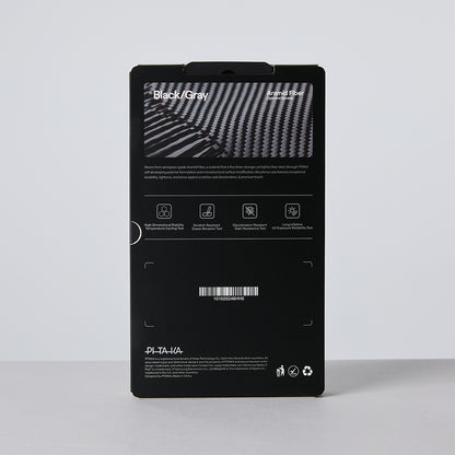 Galaxy Z Flip 7 Kılıf M-safe Şarj Özellikli 600D Aramid Fiber Pitaka Ultra-Slim Classic Serisi Black-Grey Twill Kapak