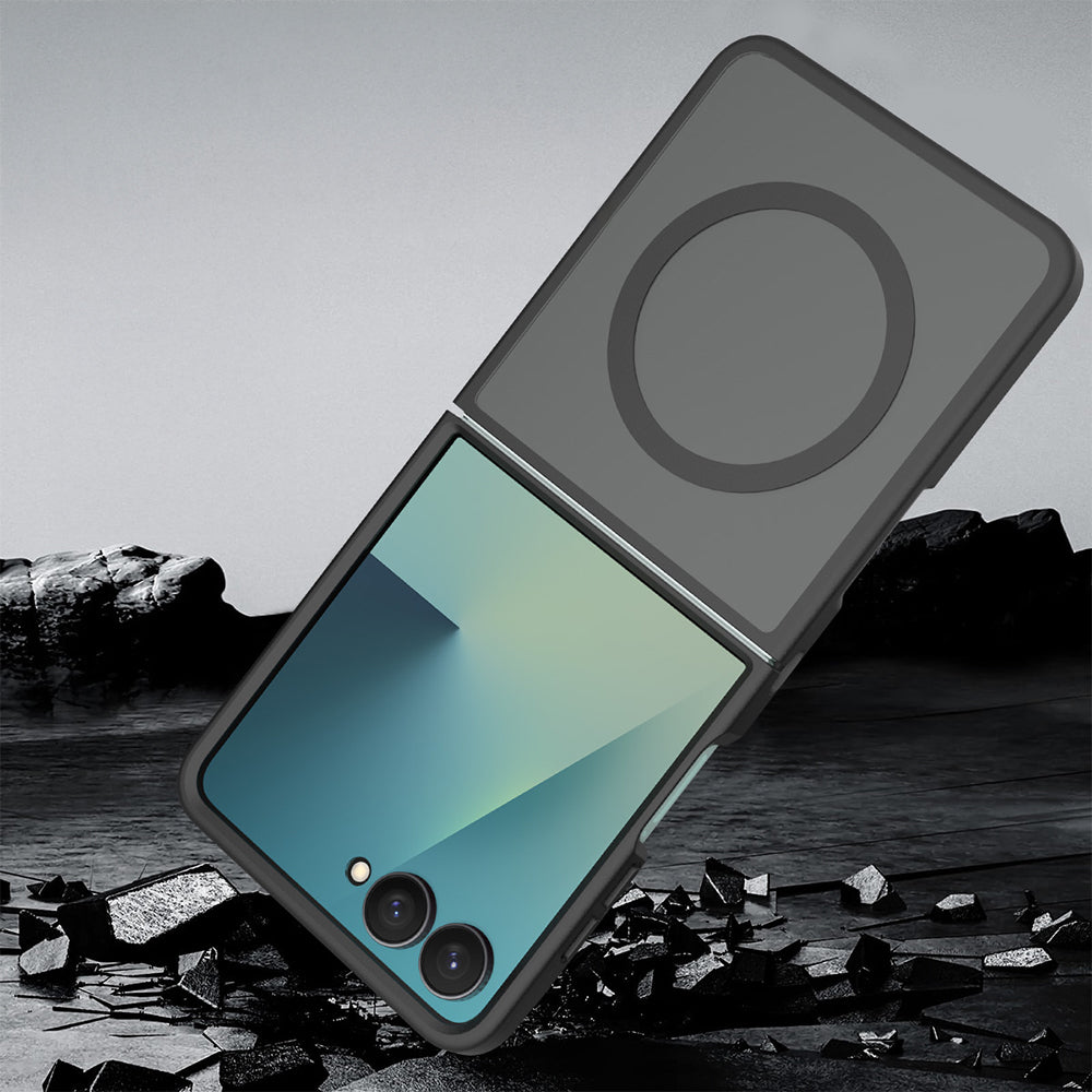 Galaxy Z Flip 7 Kılıf M-Safe Şarj Özellikli Kamera Korumalı Zore Lunex Kapak