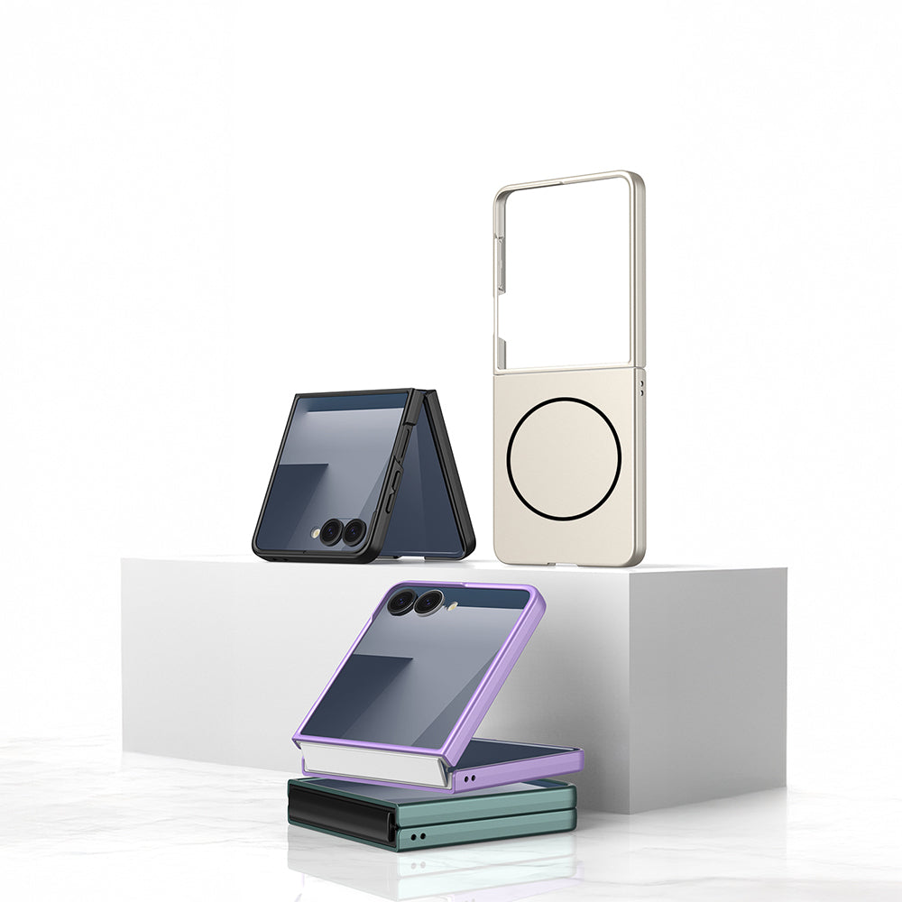 Galaxy Z Flip 7 Kılıf Wireless Şarj Özellikli Zore Kıpta M-safe Kapak