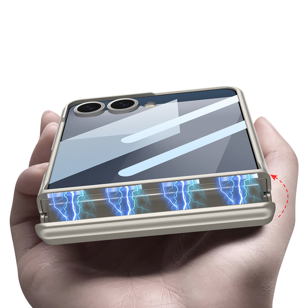 Galaxy Z Flip 7 Kılıf Zore Kıpta Standlı Kapak