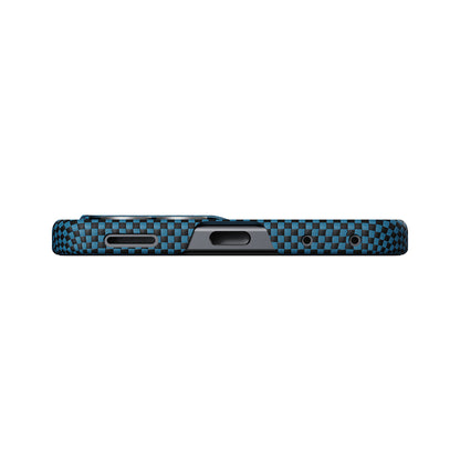 Galaxy Z Flip 8 Kılıf M-safe Şarj Özellikli Aramid Karbon Fiber Pitaka Tactile Woven Sunset-Moonrise Serisi Kapak
