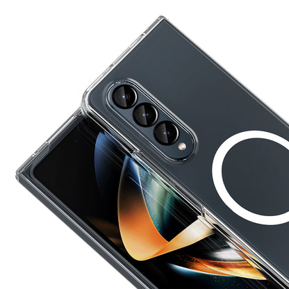 Galaxy Z Fold 4 Kamera Korumalı M-Safe Şarj Özellikli Şeffaf Zore London Sert PC Kapak