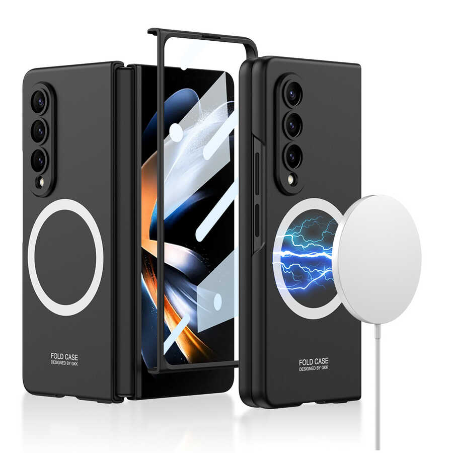 Galaxy Z Fold 4 Kılıf Wireless Şarj Özellikli Zore Kıpta M-safe Kapak