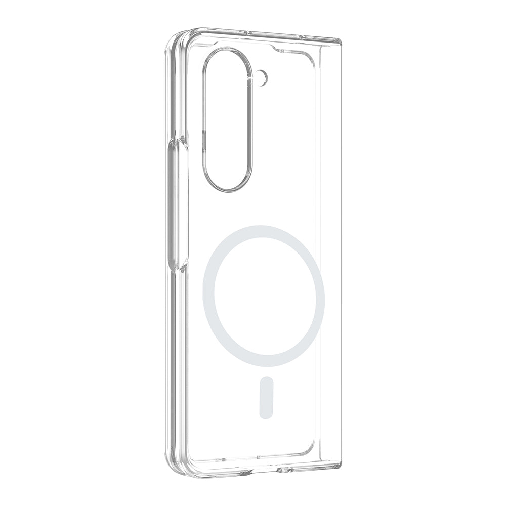 Galaxy Z Fold 5 Kamera Korumalı M-Safe Şarj Özellikli Şeffaf Zore London Sert PC Kapak